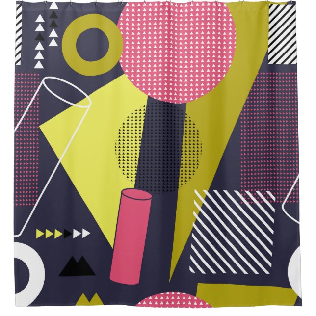 Retrostil Textur, Musterdesign. Kunst, abstrakt, Duschvorhang (Vorderseite)