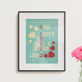 Retrostilisierte Typografie mit Herzformen. Poster