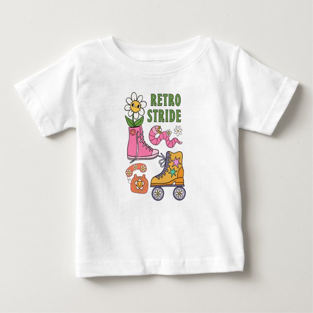 Retrostreifen Baby T-shirt (Vorderseite)
