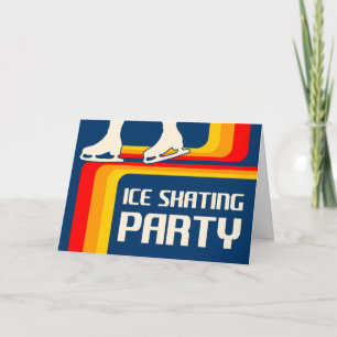 Retrostreifen Eis Skaten Party Einladung