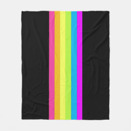 Retrostreifen-Fußleiste (Schwarz & Neon-Mehrfach) Fleecedecke