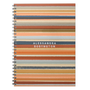 Retrostreifen mit Monogramm Vintage, farbige abstr Notizblock