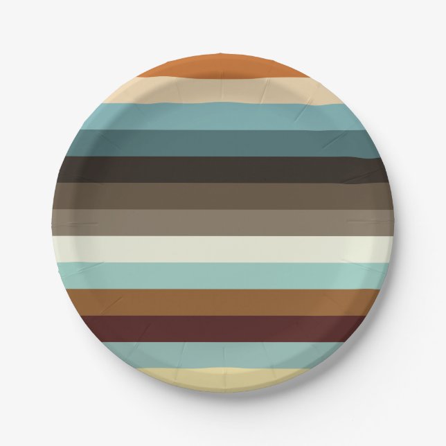 Retrostreifen Pappteller (Vorderseite)