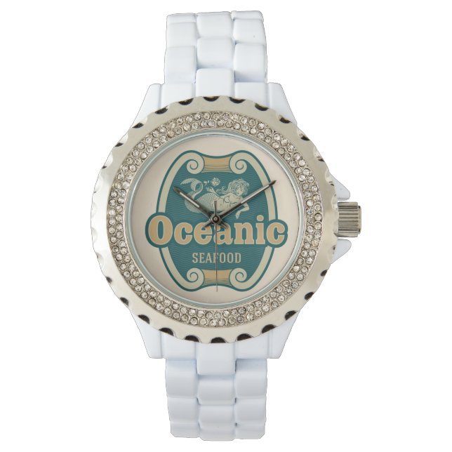 Retrostyling-Meerjungetikett Armbanduhr (Vorderseite)