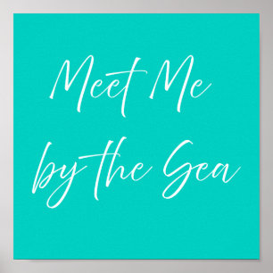 Retrouvez-moi au bord de la mer Affiche rose Côt