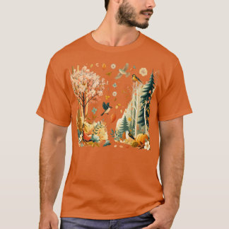 Retrowald Bäume außerhalb der Natur Frauen Vintag T-Shirt