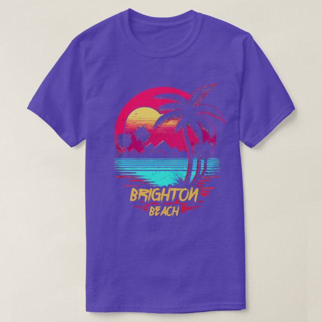 Retrowave Beach Brighton Beach T-Shirt (Design vorne)