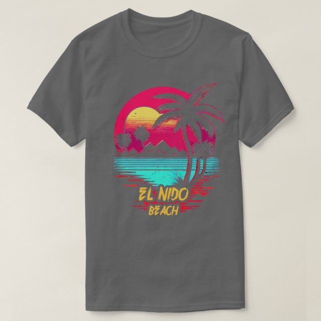 Retrowave Beach El Nido Beach T-Shirt (Design vorne)