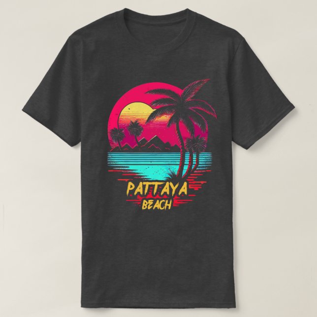 Retrowave Beach Pattaya Beach T-Shirt (Design vorne)