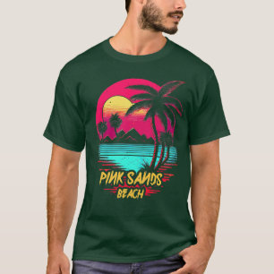Retrowave Beach Pink Sands Beach T-Shirt
