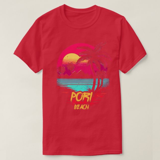 Retrowave Beach Pori Beach T-Shirt (Design vorne)