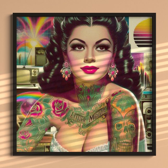 Retrowave Collage Button-Up Poster (Von Creator hochgeladen)