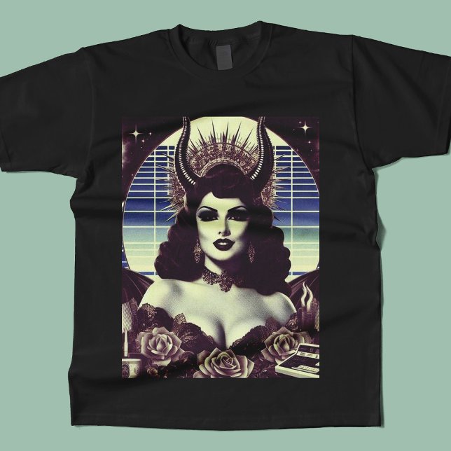 Retrowave Devilish Woman T-Shirt (Von Creator hochgeladen)