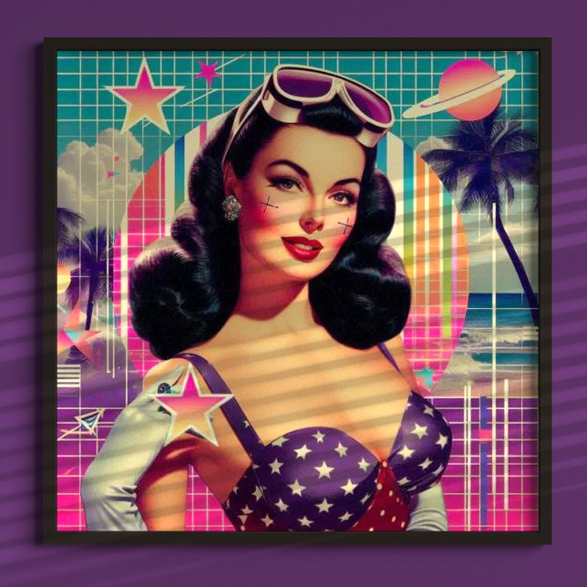 Retrowave-Niedlich-Pinup Poster (Von Creator hochgeladen)