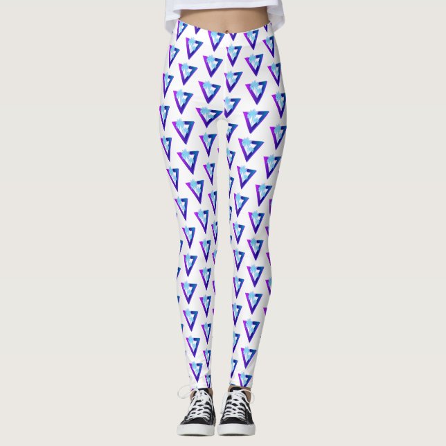 RETROWAVE SYNTHWAVE PALMIERS TRIANGLE LEGGING (Devant)