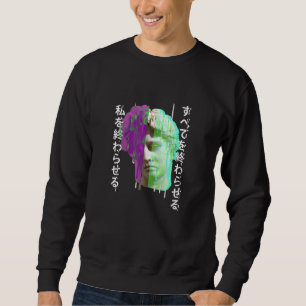 Retrowave-Synthwave-Vaporwave-Glitch-Glitch-Statue Sweatshirt