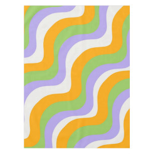 Retrowelle Groovy Curl Layer Abstrakte Y2K Muster Tischdecke