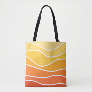 Retrowelle in Gelb und Orange Tasche