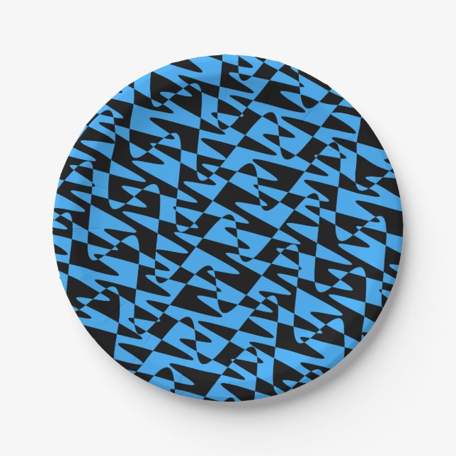 Retrowelle - türkisblau: pappteller (Vorderseite)