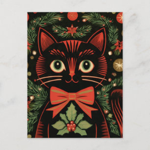 RetroXmasCat  Postkarte