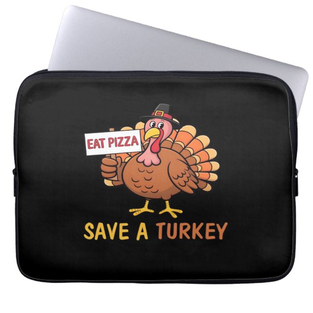 Rett A Turkey Eat Pizza Funny Erntedank Classic Laptopschutzhülle (Vorderseite)