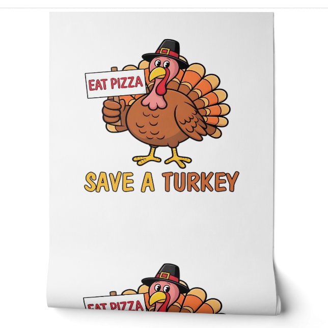 Rett A Turkey Eat Pizza Funny Erntedank Oversiz Tapete (Abrollen)