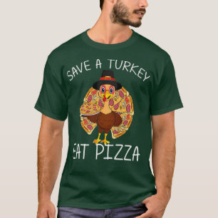 Rett A Turkey essen Pizza Thanksgivingkids Adult V T-Shirt