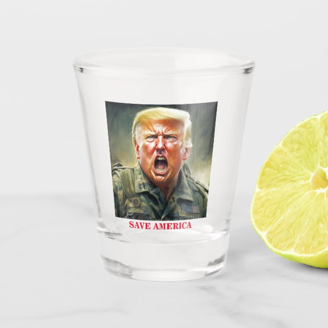 Rett Amerika mit Trump - Vereint stehen wir Schnapsglas (Vorderseite)