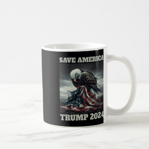 Rett Amerika traurige amerikanische Fahne nie über Kaffeetasse