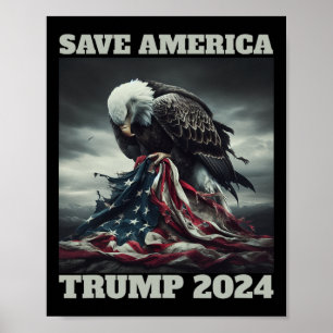 Rett Amerika traurige amerikanische Fahne nie über Poster