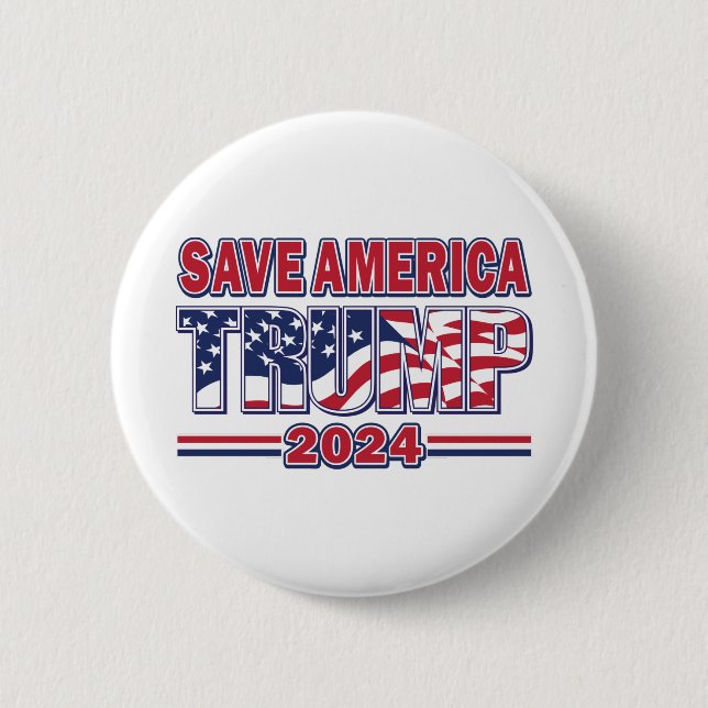 Rett Amerika Trump 2024 Button (Vorderseite)