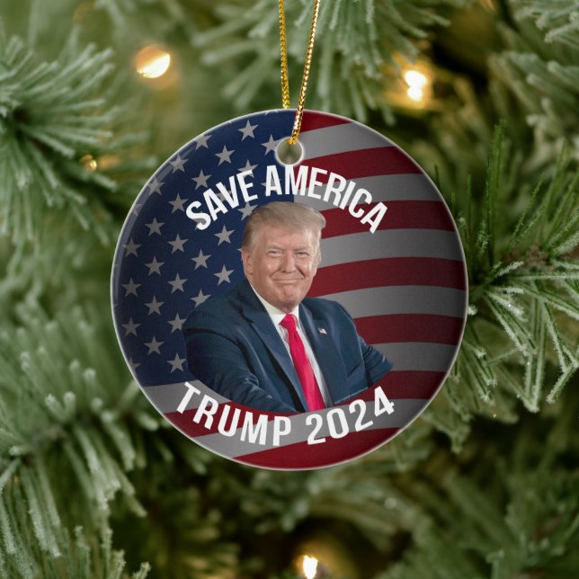 Rett Amerika Trump 2024 Präsident Donald J. Trump Keramik Ornament (Baum)