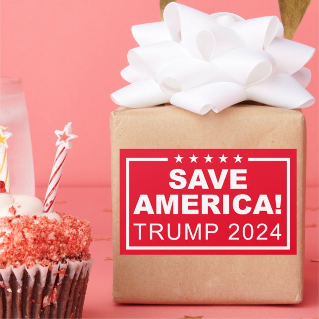 Rett Amerika Trump 2024 Rechteckiger Aufkleber (Party)