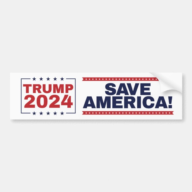 Rett Amerika! Trump-Autoaufkleber 2024 Autoaufkleber (Vorne)