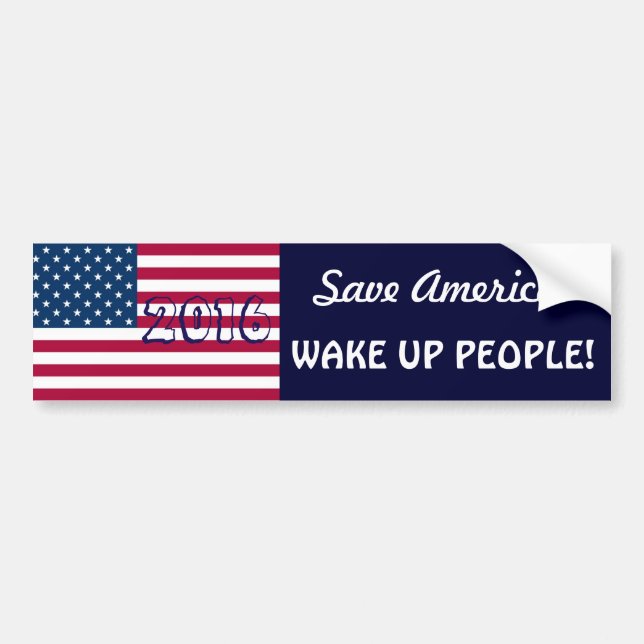 Rett Amerika!-Vote 2016/WECK UP PEOPLE! Autoaufkleber (Vorne)