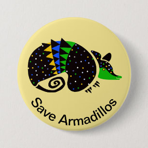 Rett ARMADILLOS - gefährdete Tiergrafik - Button