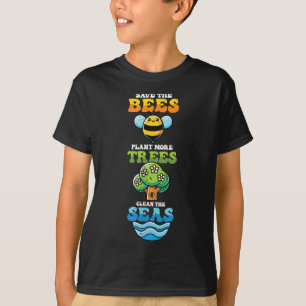 Rett Bienen Pflanze Bäume saubere Meere Umwelt Pro T-Shirt
