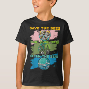 Rett Bienen Pflanze Bäume saubere Meere Umwelt Pro T-Shirt