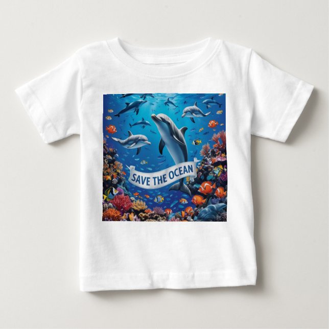 Rett bitte das Meer Baby T-shirt (Vorderseite)