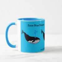Rett Blue WHALES - gefährdete Tiere - wild lebende