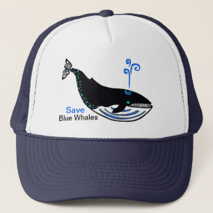 Rett Blue WHALES - gefährdete Tiere - wild lebende Truckerkappe
