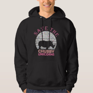 Rett Chubby Unicorn Floral Rhino Geschenk Hoodie