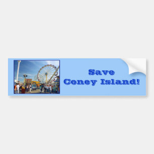 Rett Coney Island! Autoaufkleber (blau)