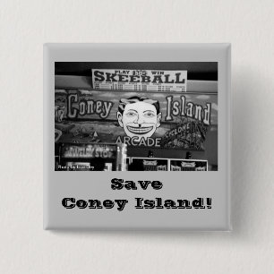 Rett Coney Island! Eckiger Knopf Button