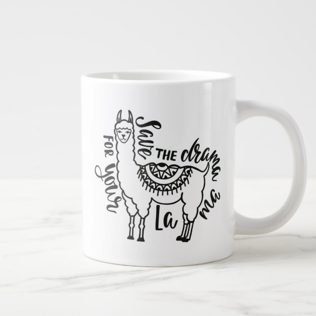 Rett das Drama für deinen Lama Jumbo-Tasse (Rechts)