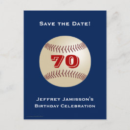 Rett Datum 70. Geburtstagsparty Baseball Ankündigungspostkarte