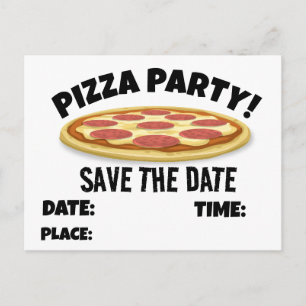 RETT DATUM PIZZA PARTY CUSTOM EINLADUNGEN Postkart