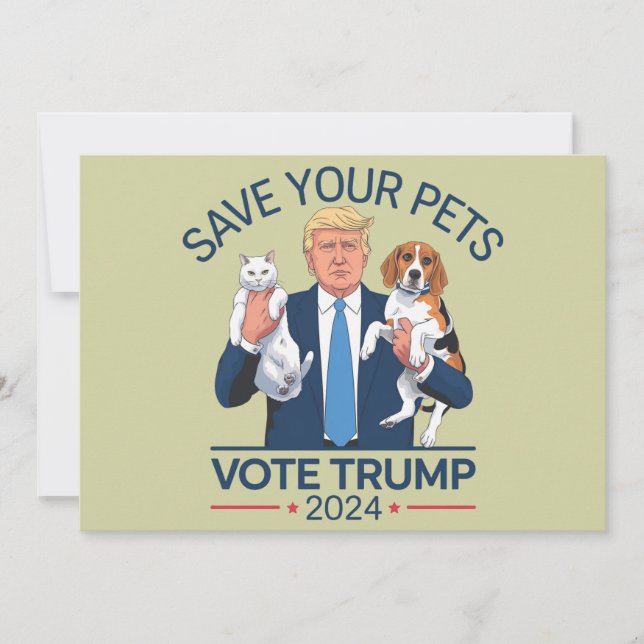 Rett deine Haustierabstimmung für Trump Wahlangebo Einladung (Vorderseite)