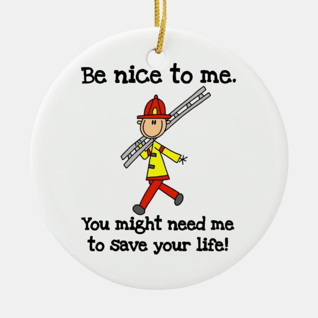 Rett deine Lebensfeuerwehrtücher und Geschenke Keramik Ornament (Vorne)