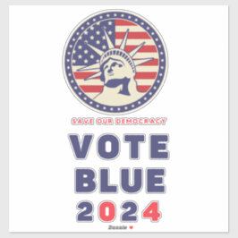 Rett Demokratie Abstimmung Blue 2024 Wahl XL Decal Aufkleber